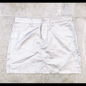 NWT Metallic Silver Skirt